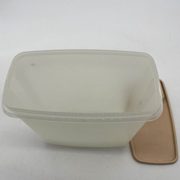 Vtg Tupperware Plastic Storage Container Clear Pink Lid 10" Tall Kitchen Cereal - Picture 5 of 8